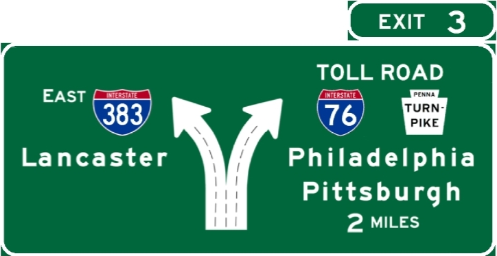 I-383 Westbound Signage
