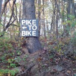 Sign at Pump Station Road directing sightseers to a makeshift parking area.