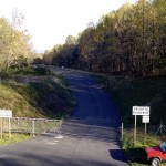 Looking east where an overpass once carried the Turnpike over Pump Station Road.