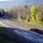 Looking west as the Abandoned Turnpike approaches Little Egypt Road. This is PTC property.